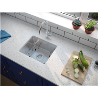 Pelican PL-VR1816 R20 18 Gauge Stainless Steel Undermount Kitchen Sink 18'' x 16'' w/ Low Radius Corners